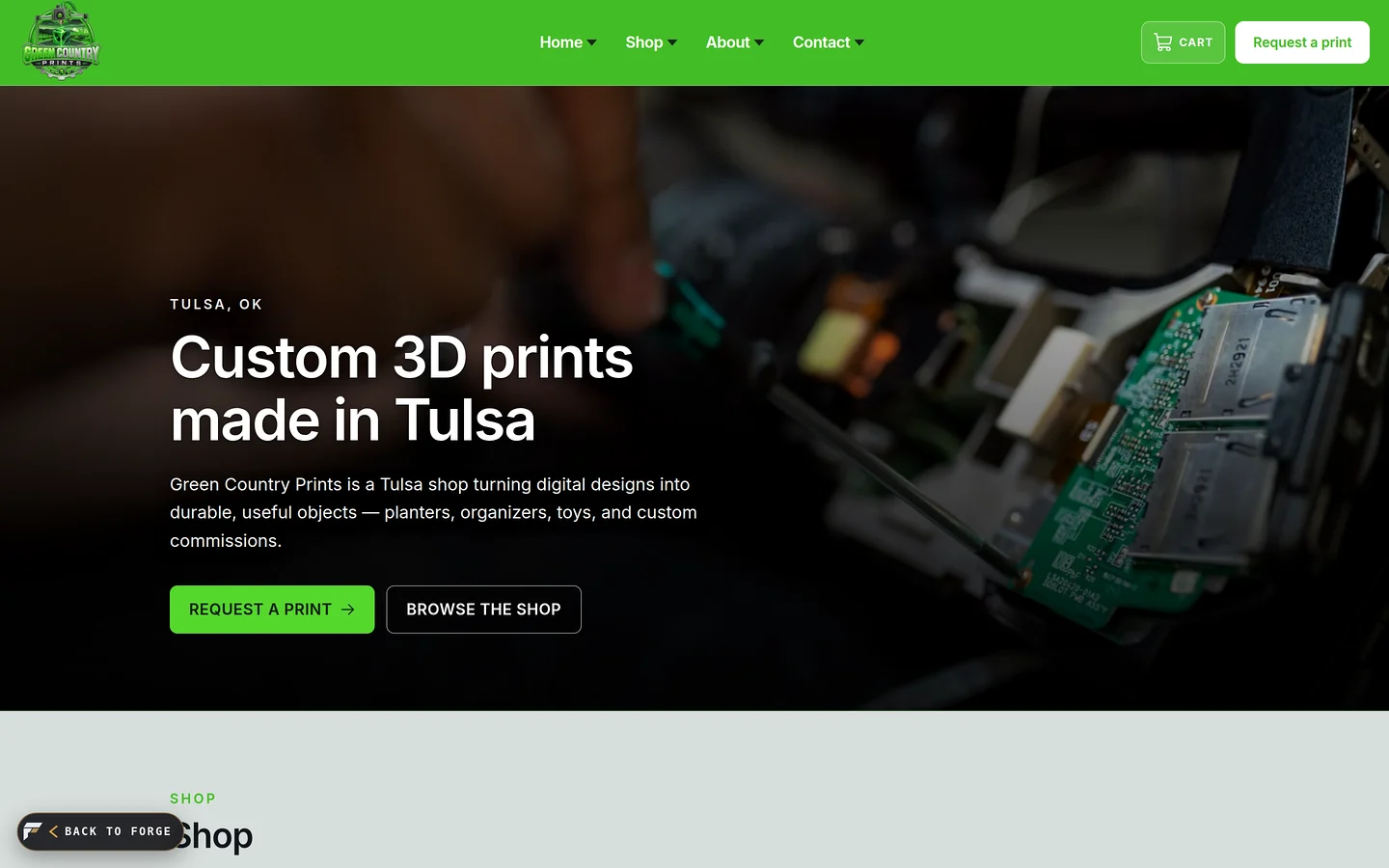 Green Country Prints sample website