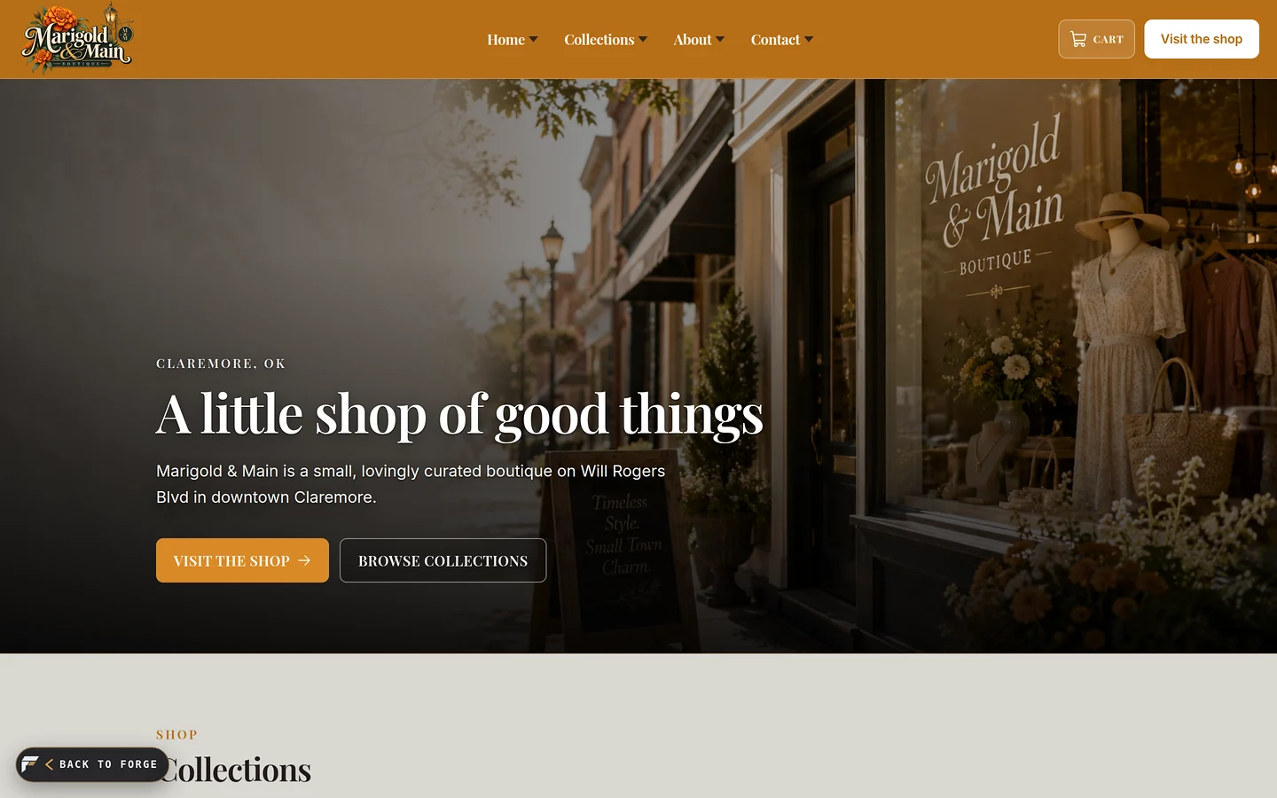 Marigold & Main sample website