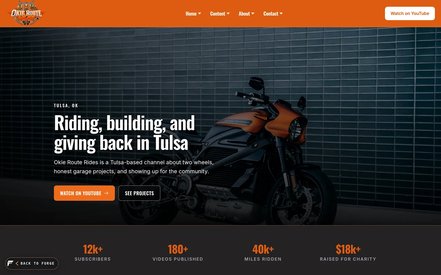 Okie Route Rides sample website