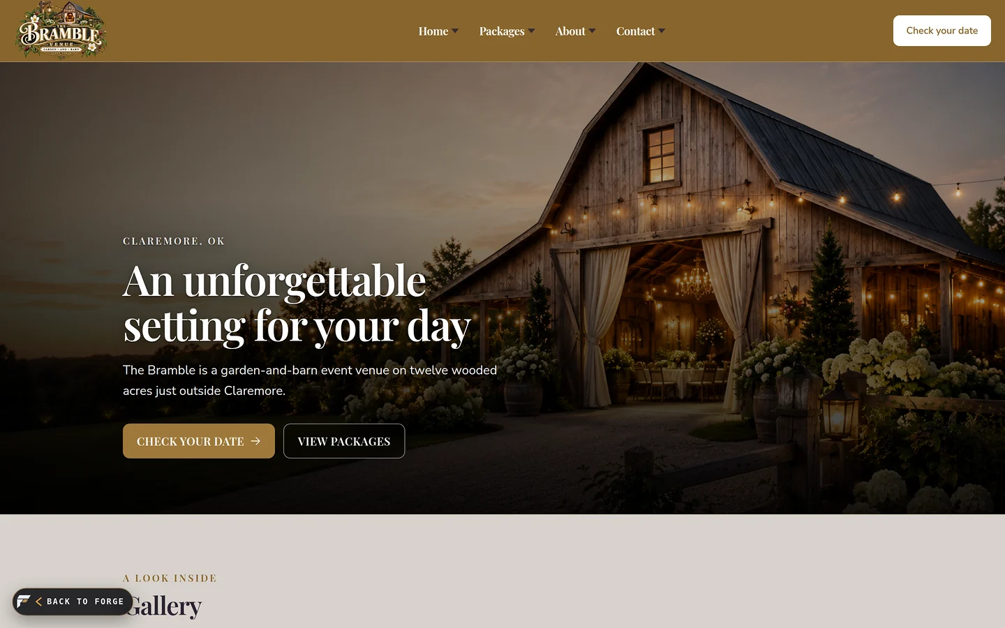 The Bramble Venue sample website