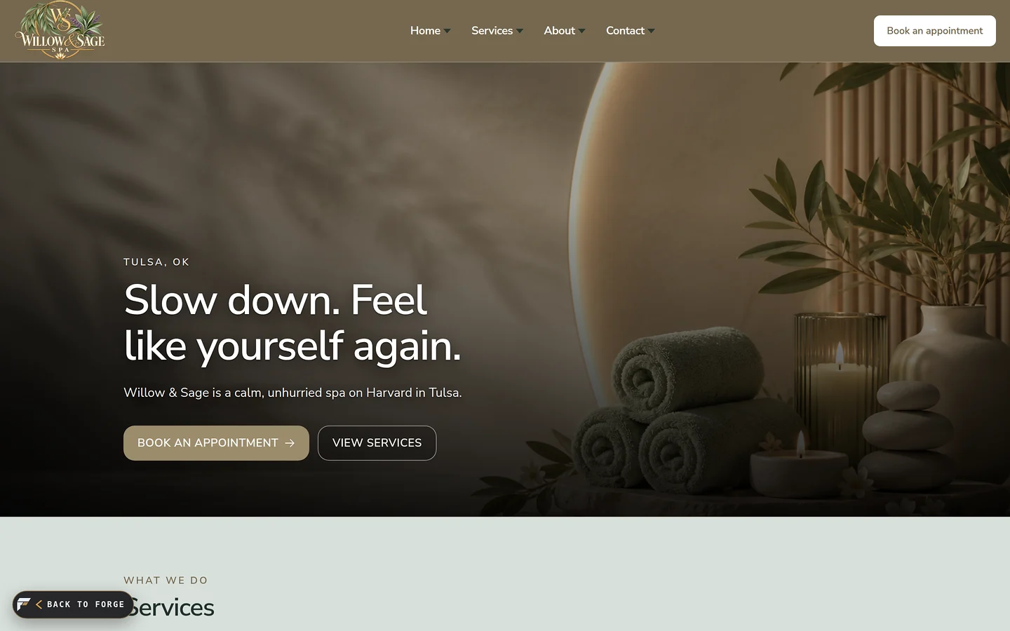 Willow & Sage Spa sample website